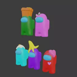 Pack 5 Models Among Us various caps