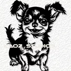 Pekingese Chihuahua Mix wall art Pekichu cheeks dog wall decor