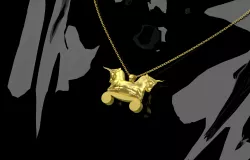 Persepolis Pendant Jewelry Sculpture Necklace Medallion Gold 3D Print Model