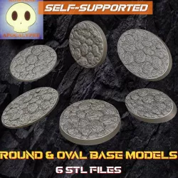 Rock ground Base Set 2 (Round and Oval Bases// 6 different base sizes)