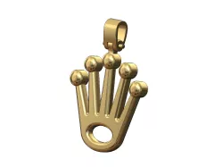 Rolex crown ornament pendant with bail 3D print model