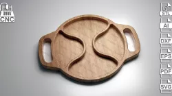 Round Tray 3 - 3D STL and Vector Files for CNC and 3D Printer (stl, dxf, svg, eps, ai, pdf)
