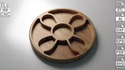 Round Tray - 3D STL and Vector Files for CNC and 3D Printer (stl, dxf, svg, eps, ai, pdf)