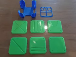 Scifi Coasters Armour Plates 6 Designs & Holder