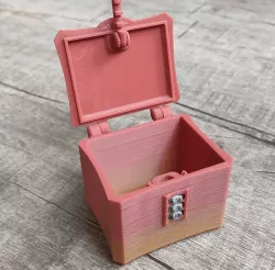 Secret Box With Numerical Lock (partially print-in-place)