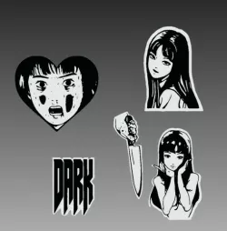 SET Tomie - Junji Ito key ring / pins