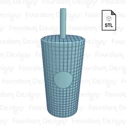 Starbucks Grid Tumbler Inspired Keychain STL File
