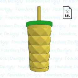 Starbucks Pineapple Tumbler Inspired Keychain STL File