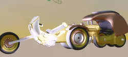 steampunk motorcycle concept with caleche