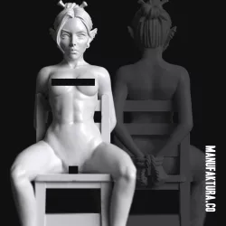 Sub Series 86a - Naked & Bound Female Shadow Elf Prisoner Slave
