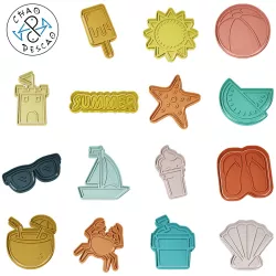 Summer (15 files) - Cookie Cutter - Fondant - Polymer Clay
