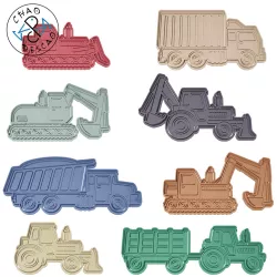 Super Trucks Set (8 files) - Cookie Cutter - Fondant - Polymer Clay