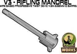 V3 modded Rifling Mandrel - Wire Based Progressive Twist (50-10) 4.5in 8.82mm ID Barrel