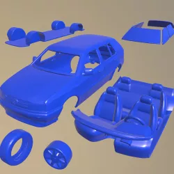 Volkswagen Golf 1993 PRINTABLE CAR IN SEPARATE PARTS