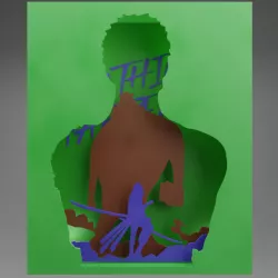 Zoro vs orso stencil poster