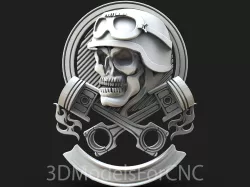 3D Model STL File for CNC Router Laser & 3D Printer Race Skull