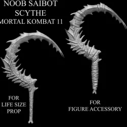 3D PRINTABLE NOOB SAIBOT SCYTHE - TWO PACK - MORTAL KOMBAT 11