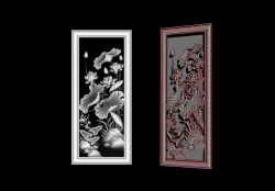 3D STL Models CNC Router - Decorative lotus flower relief
