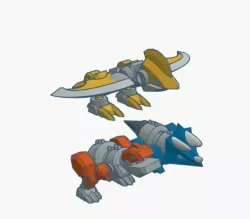 3X2 articulated Robot-Saurus trio