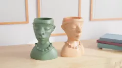 African Woman Planter Bust