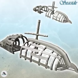 Boat hull with mast (3) - Pirate Jungle Island Beach Piracy Caribbean Medieval Skull Renaissance