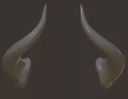 Bull horns with soft features