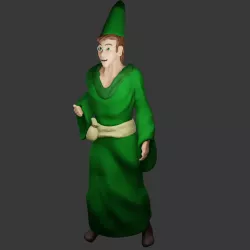 Cartoon Wizard Boy Mage