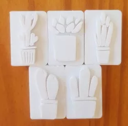 Ceramic, clay, fondant cactus stamp set