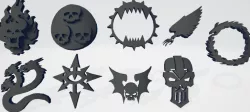 Chaos Legions Chaos Space Marine Icons Moulded 'Hard Transfers'