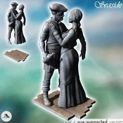 Couple with pirate and woman in dancing dress entwined (16) - Pirate Jungle Island Beach Piracy Caribbean Medieval Skull Renaissance