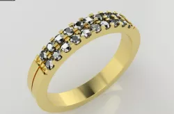 Double rail gem ring 3D print model