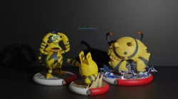 Elekid, Electabuzz and Electivire 3D print model