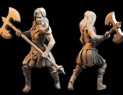 Female Barbarian with Axe