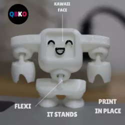 Flexi Kawaii Robot - 3D Printing STL File (Print in place).