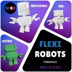 Flexi robot three pack (Print in place)
