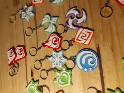 Genshin impact elements keychain / llaveros 7pcs