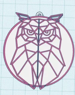 Geometric owl keychain