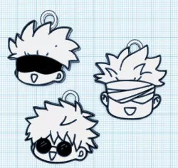 Gojo Satoru Chibi Jujutsu Kaisen Key Ring Set