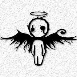 Gothic fallen angel wall art gothic wall decor 2d art