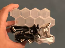 Honeycomb USB Cable Holder (Vase Mode)
