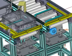 industrial 3D model Roller chain conveyor