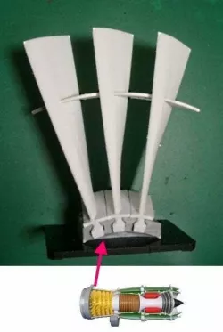 Jet Engine Component; Fan, Metal Blade with Snubber