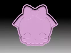 KAWAII SKULL GIRL BATH BOMB MOLD