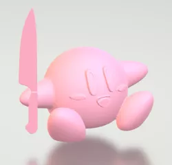 Kirby with knife