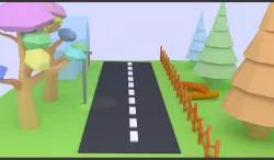 Low poly nice trees and structure street
