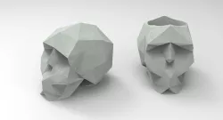 LOW POLY SKULL VASE POT STL #1