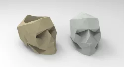 LOW POLY SKULL VASE POT STL #2