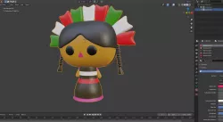 Maria doll, traditional, mexican, stl in blender