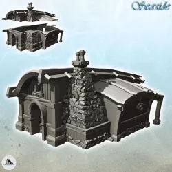 Medieval forge with stone fireplace and annex (1) - Pirate Jungle Island Beach Piracy Caribbean Medieval Skull Renaissance