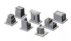 Miniature modern buildings 3d print models